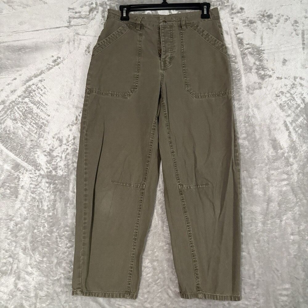 PrAna Pants Womens Size 4 Olive Green Relaxed Fit Cropped Utility Straight Leg